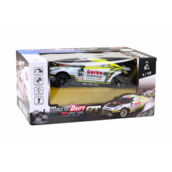 RC Sports Car 1:16 Drift Interchangeable Wheels White and Yellow