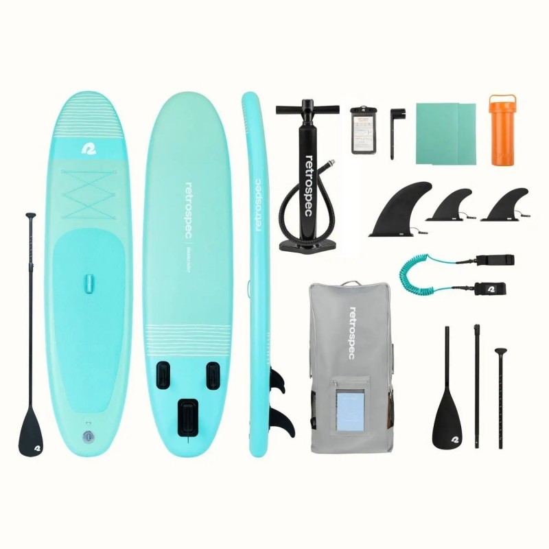 Retrospec Weekender SL 10' Inflatable Paddle Board (Seafoam Stripes)