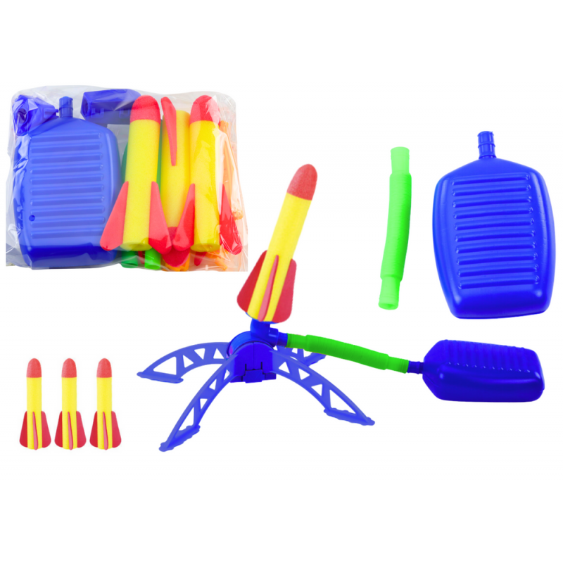 Foam Rocket Launcher Pump Set Blue Garden