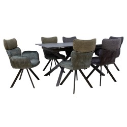 Dining set EDDY table, 6 chairs (10333, 10334)