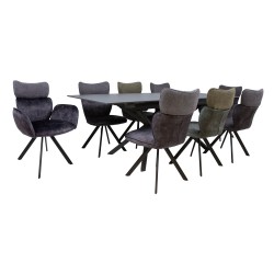 Dining set EDDY table, 8 chairs (10331, 10332)
