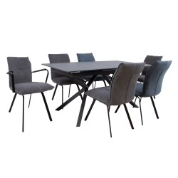 Dining set EDDY table, 6 chairs (10336, 10337)