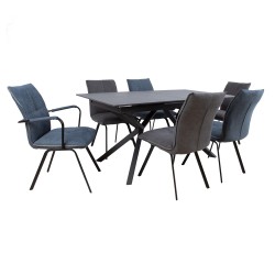 Dining set EDDY table, 6 chairs (10338, 10339)