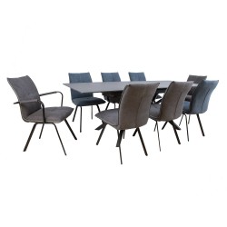 Dining set EDDY table, 8 chairs (10336, 10337)