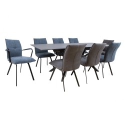 Dining set EDDY table, 8 chairs (10338, 10339)