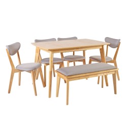 Dining set JONNA table, bench, 4 chairs (10515)