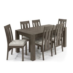 Söögilauakomplekt TURIN 6-tooliga (11305) 165 225x90xH75cm, puit  tamm, värvus  suitsutamm, viimistlus  õlitatud