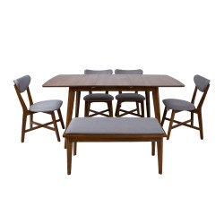 Dining set JESPER with 4 chairs and bench