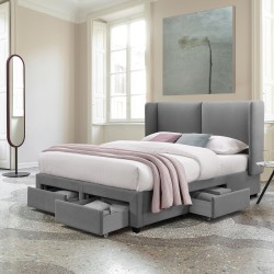 Bed SUGI with mattress HARMONY TOP 160x200cm, grey