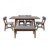 Dining set JESPER with 4 chairs and bench