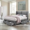 Bed SUGI with mattress HARMONY DELUX 160x200cm, grey