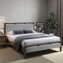 Bed VOKSI with mattress HARMONY DUO 160x200cm, grey