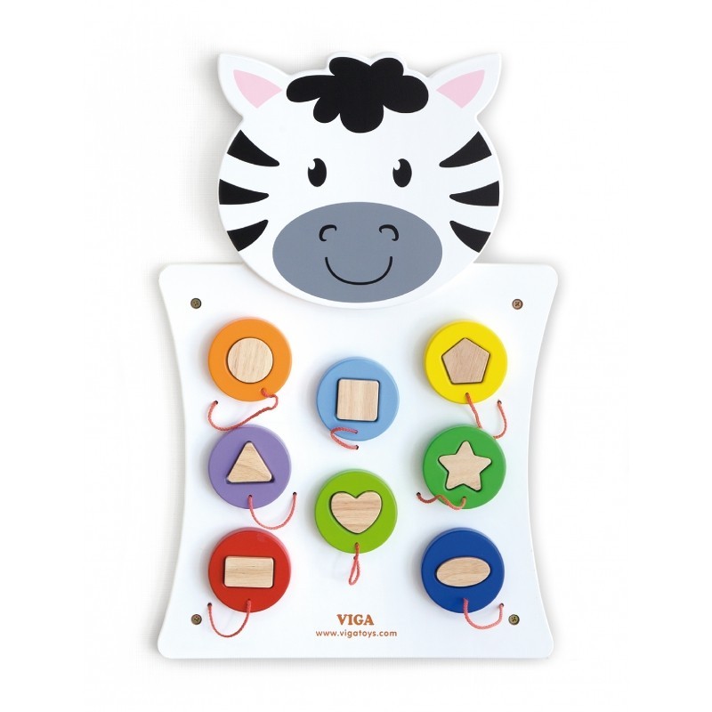Viga Wooden Game Match the shapes of the Zebra FSC certified