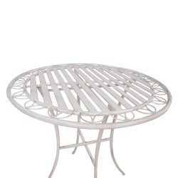 Table JASMINE D70xH75cm, antique white metal