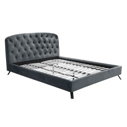 Кровать AURORA 160x200cm, серый бархат
