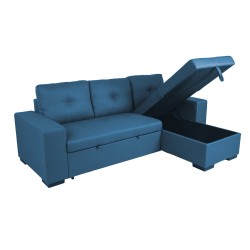 Corner sofa bed CARITA dark blue