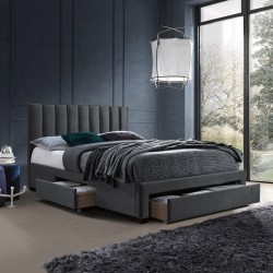 Bed GRACE 160x200cm, dark grey