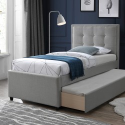 Кровать OSWALDO 90x200см, платиновый серый