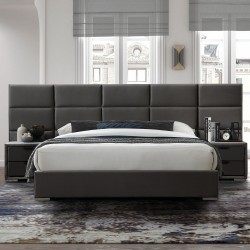 Bed LEVANTER 160x200cm, grey