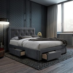 Bed GLOSSY 160x200cm, grey