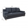 Sofa bed VELLA with storage box, dark grey