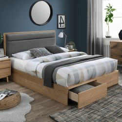Bed BLOSSOM 160x200cm, dark grey oak