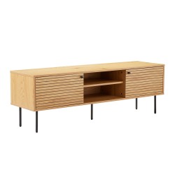 TV table LINE 150x40xH50cm, melamine with oak bark