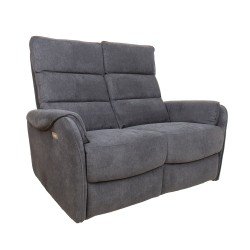 Recliner sofa BOWERS 2-seater, electric, bluish grey