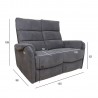 Diivan BOWERS 2-kohaline elektriline recliner 135x98xH109cm, sinakashall