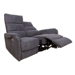 Diivan BOWERS 2-kohaline elektriline recliner 135x98xH109cm, sinakashall