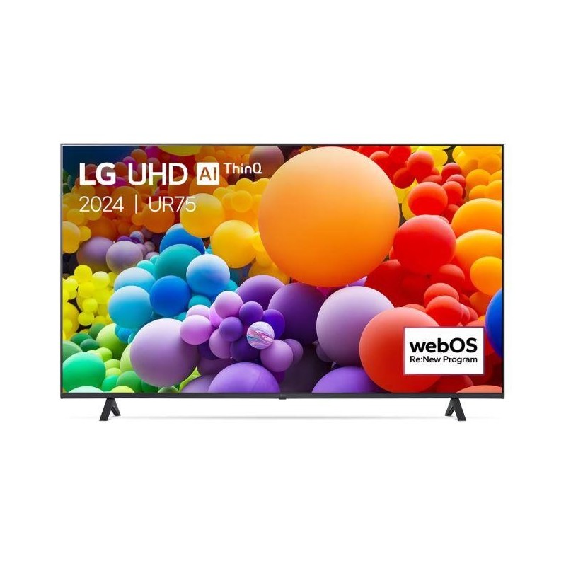 TV Set LG 43" 4K 3840x2160 Wireless LAN Bluetooth webOS Black 43UR75003LK