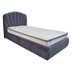 Bed EVA with mattress HARMONY DUO NEW 90x200cm, grey velvet