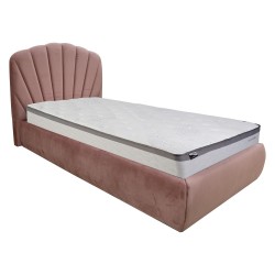Bed EVA with mattress HARMONY DUO NEW 90x200cm, old pink velvet