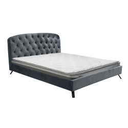Кровать AURORA с матрасом HARMONY TOP 160x200см, серый бархат