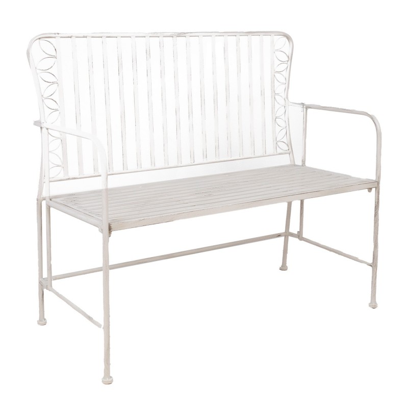 Bench JASMINE 103x50xH93cm, antique white metal