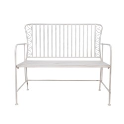 Bench JASMINE 103x50xH93cm, antique white metal