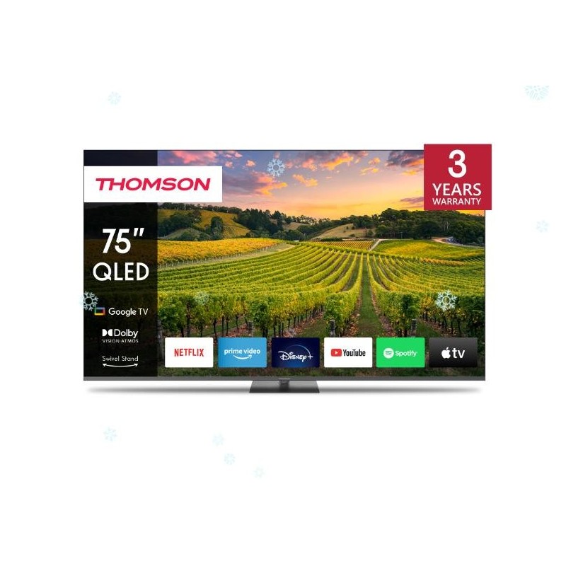 TV Set THOMSON 75" 4K/Smart QLED 3840x2160 Bluetooth Google TV 75QG5C14