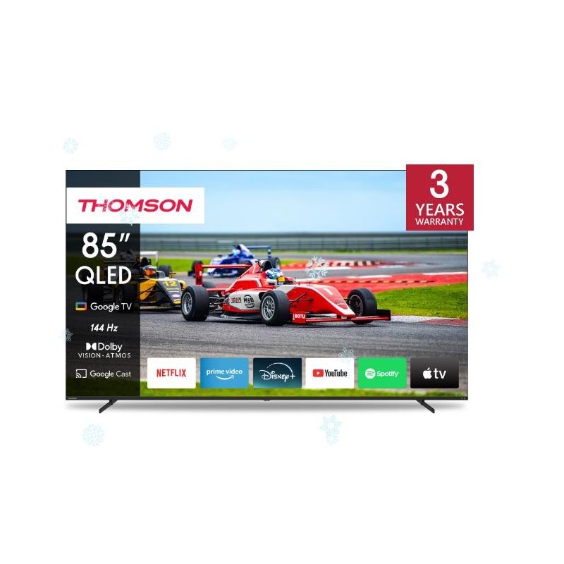 TV Set THOMSON 85" 4K/Smart QLED 3840x2160 Wireless LAN Bluetooth Google TV Black 85QG7S14