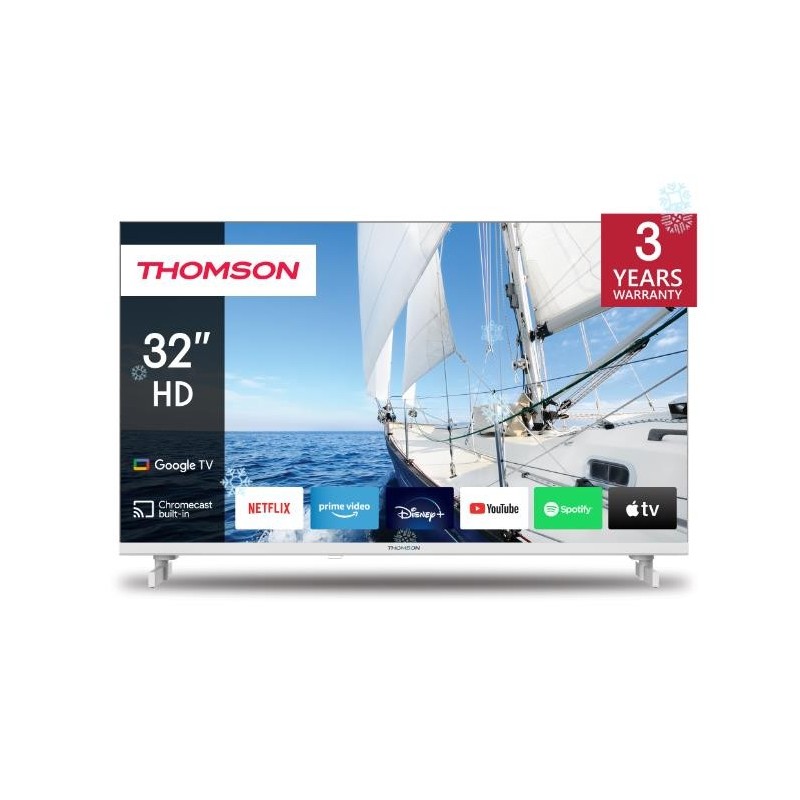 TV Set THOMSON 32" 4K/Smart 1366x768 Wireless LAN Bluetooth Google TV White 32HG2S14W