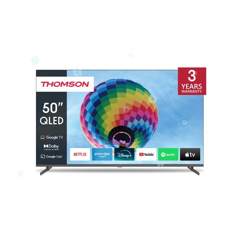 TV Set THOMSON 50" 4K/Smart QLED 3840x2160 Wireless LAN Bluetooth Google TV Black 50QG4S14