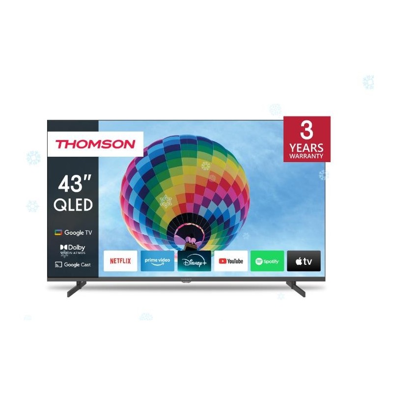 TV Set THOMSON 43" 4K/Smart QLED 3840x2160 Wireless LAN Bluetooth Google TV Black 43QG4S14