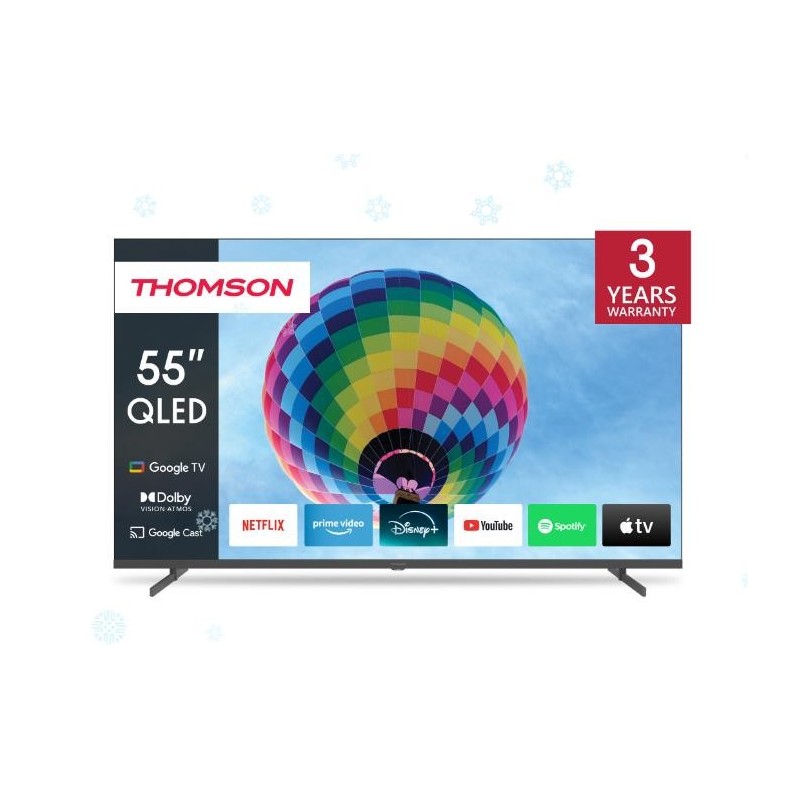 TV Set THOMSON 55" 4K/Smart QLED 3840x2160 Wireless LAN Bluetooth Google TV Dark Grey 55QG4S14