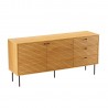 Sideboard LINE 150x40xH74cm, melamine with oak bark