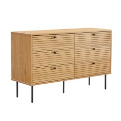 Sideboard LINE 120x40xH75cm, melamine with oak bark