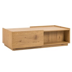 Coffee table SACHA 120x60xH35cm, melamine with oak bark