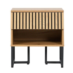 Nightstand HAMPTON 50x40xH55cm, melamine with oak bark