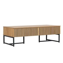 Coffee table HAMPTON 120x60xH40cm, melamine with oak bark