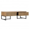Coffee table HAMPTON 120x60xH40cm, melamine with oak bark