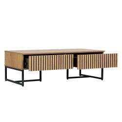 Coffee table HAMPTON 120x60xH40cm, melamine with oak bark