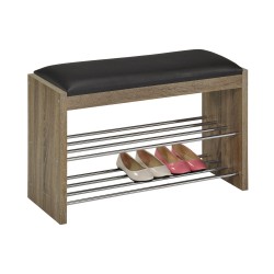 Shoe rack-bench BENO 79,5x30xH50cm, dark oak